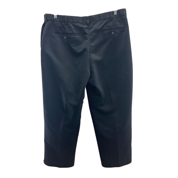 Croft & Barrow Black Flat Front Zip Hook Eye Pockets Chino Slacks Trouser Pants - Picture 3 of 10